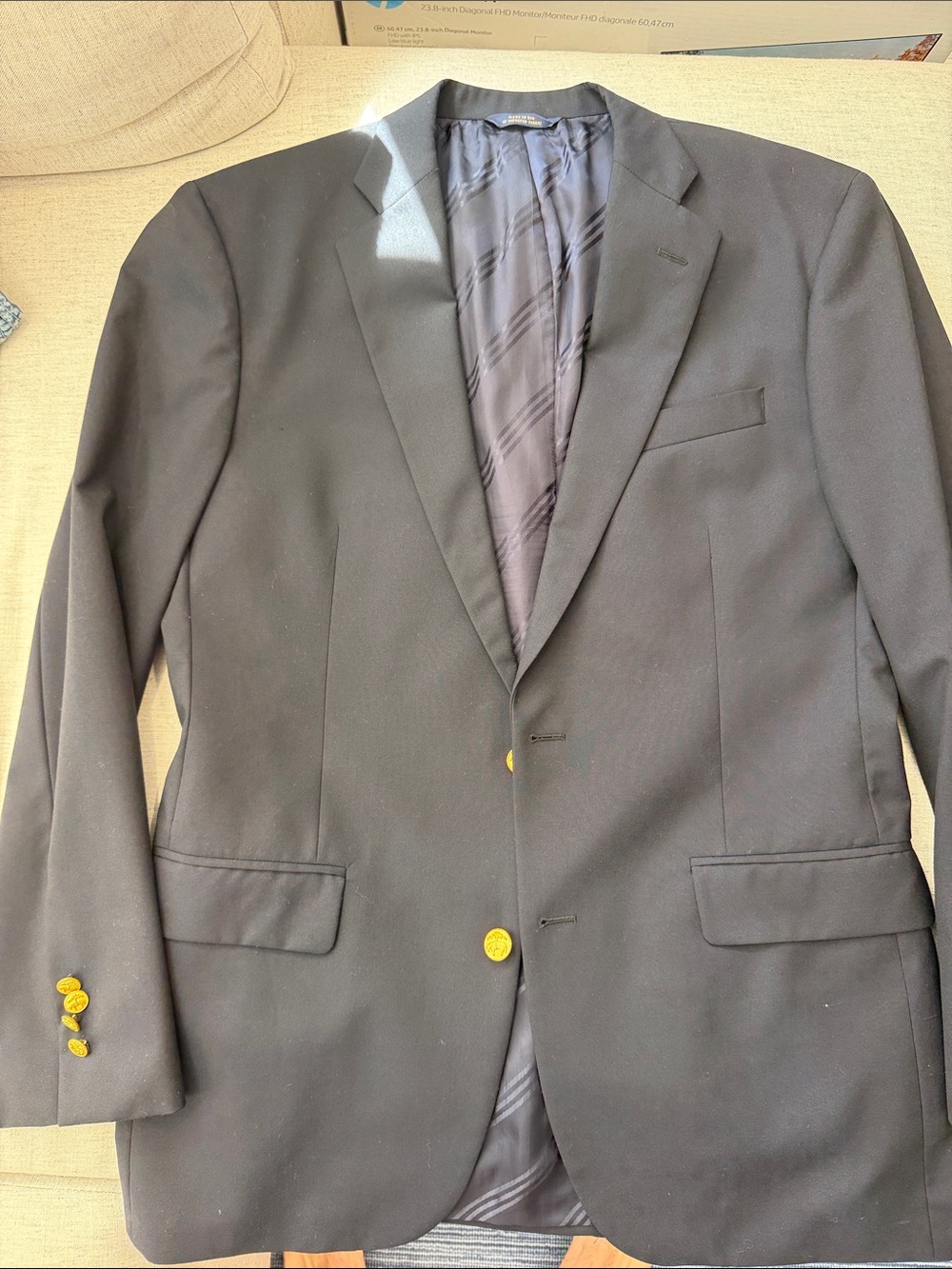 Brooks Brothers Navy Blazer with Gold Buttons